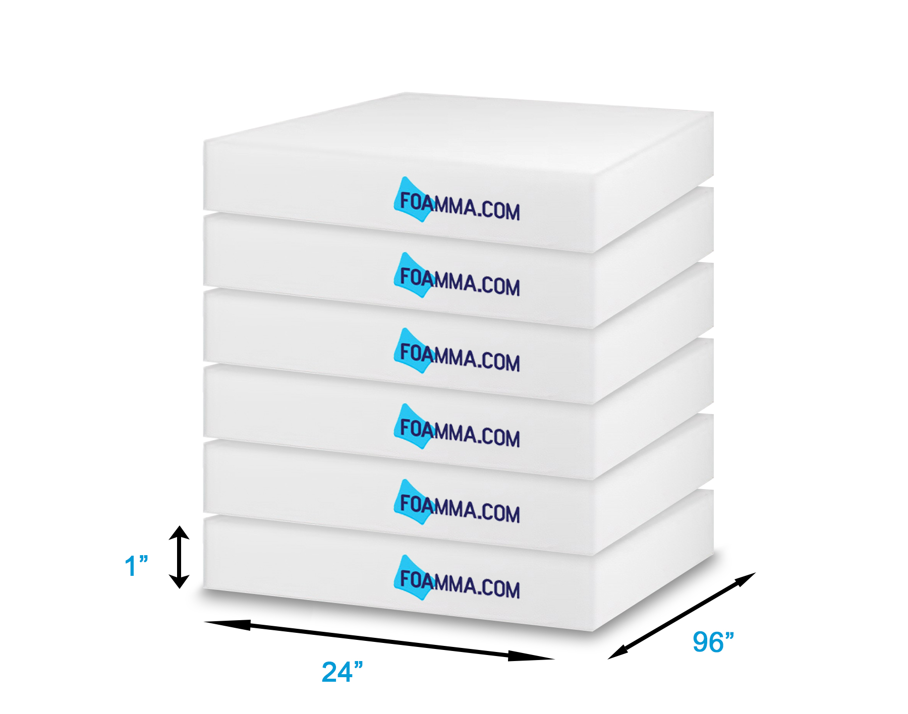 GoTo Foam 4\" Height X 34\" Width X 72\" Length 44ILD (Firm) Upholstery...
